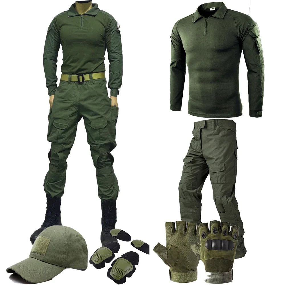 Tactical Uniform Milit Outdoor Camouflage Suit Combat Shirts Pants Men Fishing Trainning Airsoft Paintball Hunting Clothes Sets