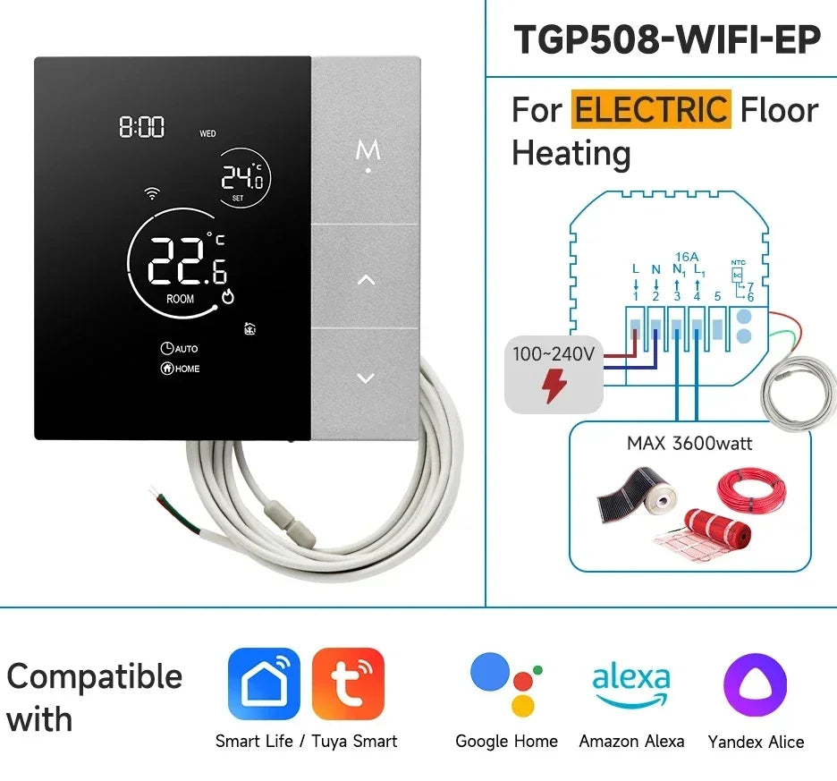 WiFi Thermostat Tuya Smart Home Thermoregulator For Boiler/Electric/Underfloor Heating Temperature Controller Alice Alexa Google