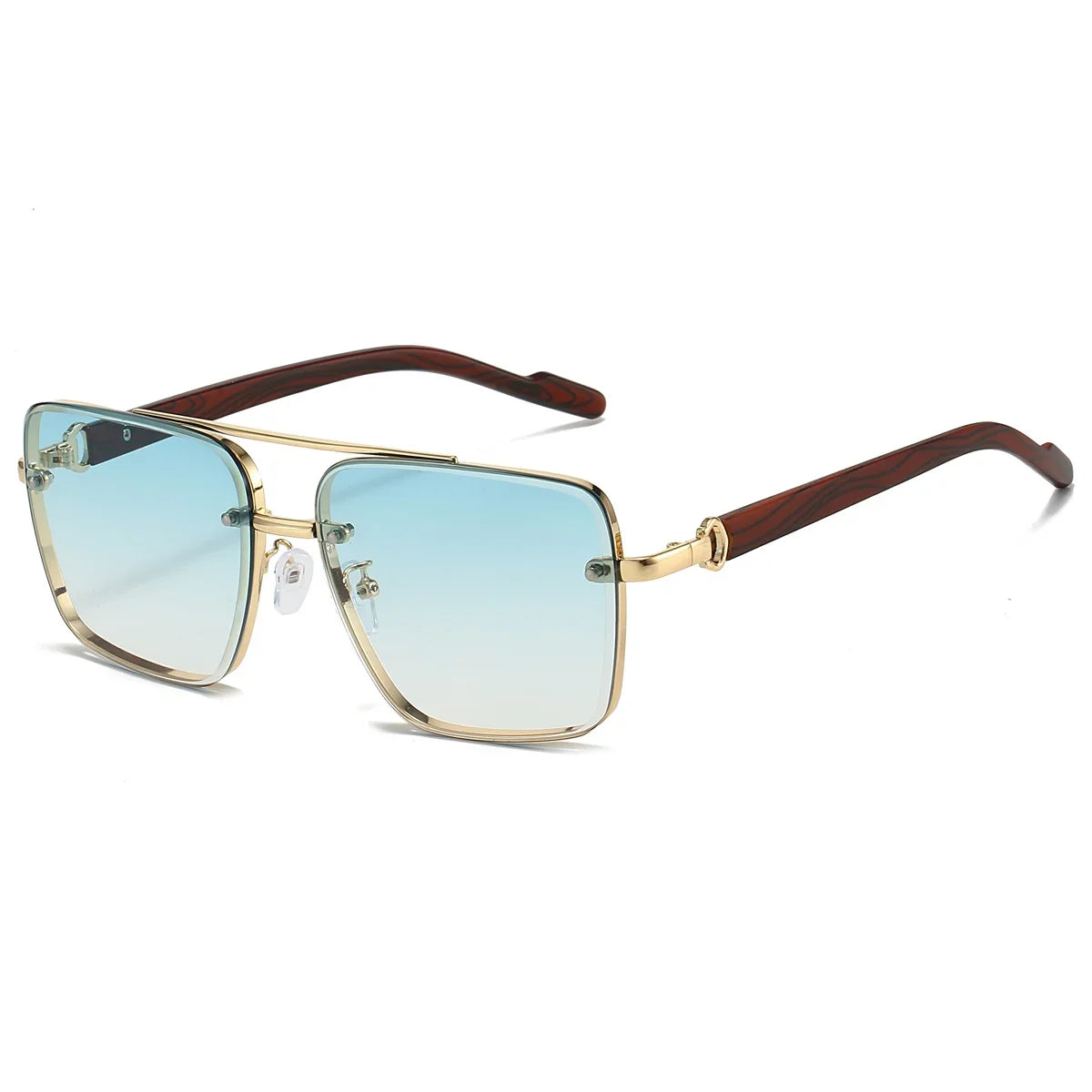 Fashion Retro Square Metal Shades Women's Original Brand Design Driving Sunglasses New Double Bridge Pilot Sun Glasses