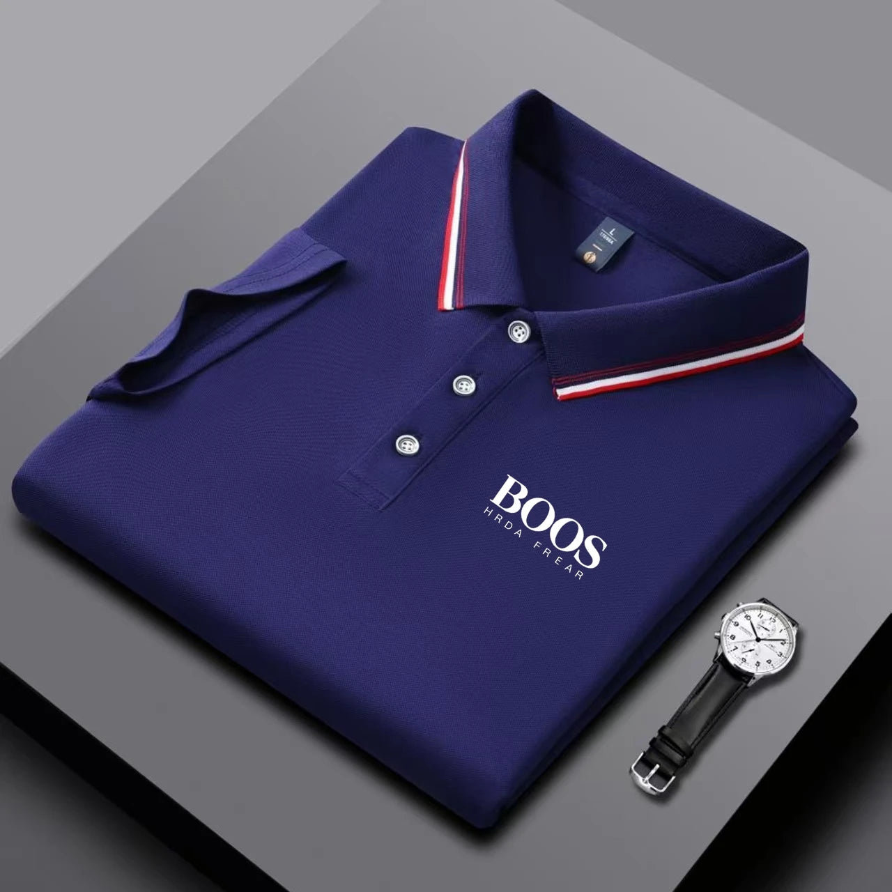 Embroidered New Men's Business Casual Short Sleeved Polo Shirt, Fashionable, Breathable, Comfortable and Versatile Top