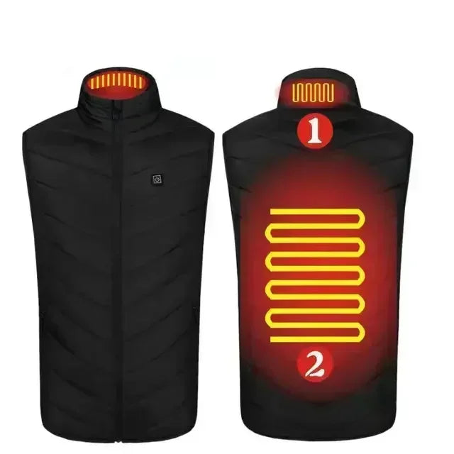 17 Areas Self Heating Vest Four Switch Control Men Heating Jacket USB Electric Heated Clothing Women Thermal Vest Warm Winter