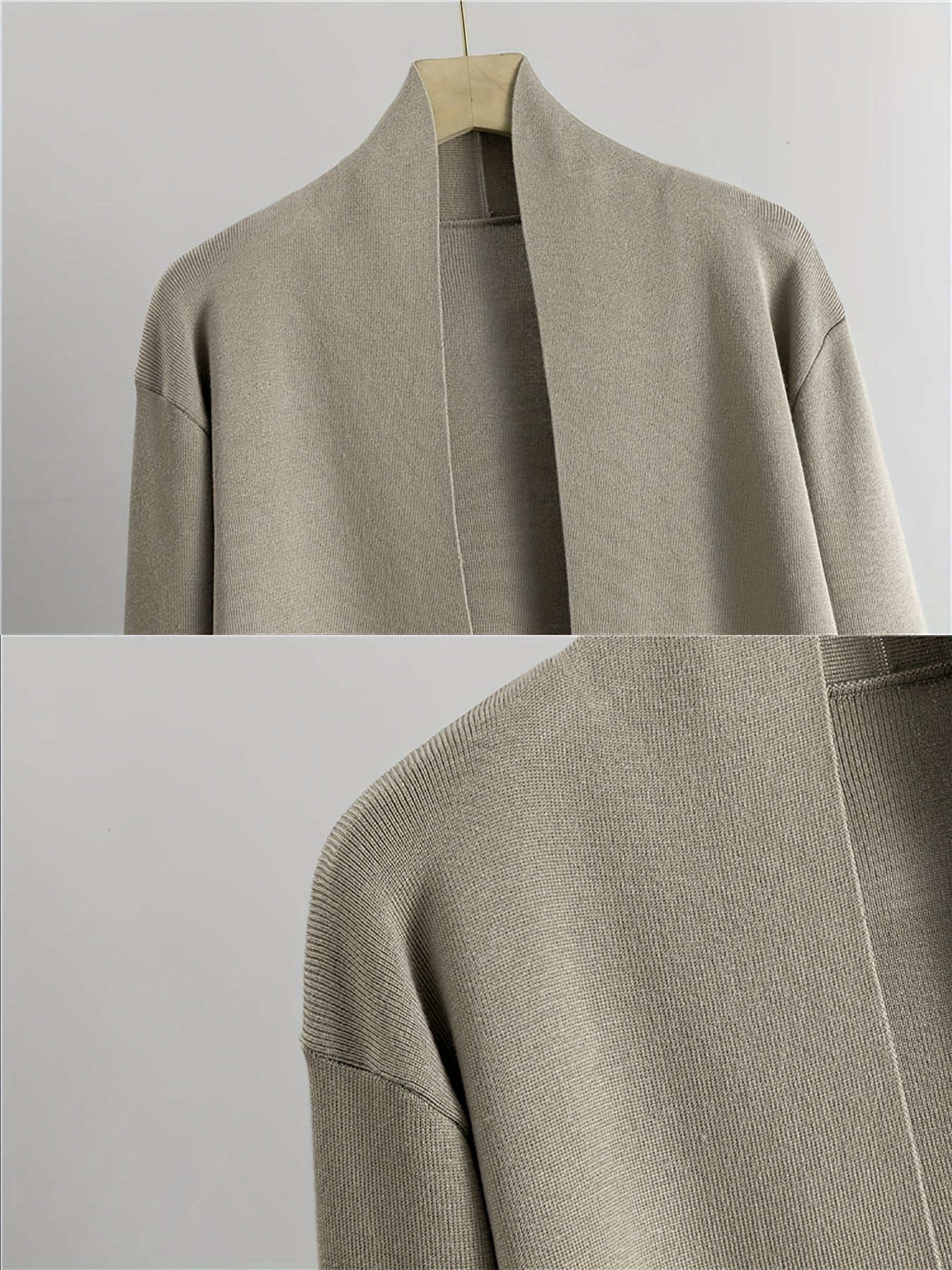 Autumn and Winter Women's Outfit, Solid Color Sweater Three-Piece Set, Cardigan Jacket Ensemble, Casual Elegant Ladies' Suit, Korean Style Top and Bottom Set, Fabric Wide-Leg Pants Set, Fabric Vest Set, Commuter Style Outfit,