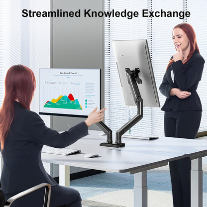 Adjustable Dual Monitor Stand for 33.02-81.28 cm Screens, Supports up to 9.03 KG, Tilt and Swivel, VESA 75x75/100x100, Space-Saving Design Suitable for Home and Office