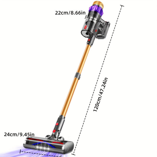 Airchros Cordless Upright Vacuum Cleaner, 38000pa/46000Pa Suction Power, LED Display, 50-Minute Runtime, 4X HEPA Filters, Suitable For Cleaning Computers, Ideal For Pet Hair And Carpets, Christmas-Halloween