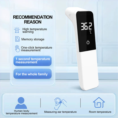 ALPHAMED Medical-Grade Infrared Ear & Forehead Thermometer for Adults - Dual Mode, 1° Fast Reading, Unit Switch, LCD Display, Accurate Temperature Measurement (Batteries Not Included), Home Health Monitoring, Sleek Design, U