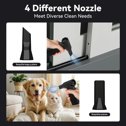 Compressed Air Duster - Turbo Fan 130000 RPM, Rechargeable 4000mAh Battery, 4 Adjustable Speeds, High-Pressure Air Fan For Automotive Cleaning, Cordless Air Blower, Keyboard Cleaning Tools, Perfect For Car Cleaning, Computers