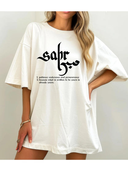 graphic print drop shoulder t-shirt short sleeve crew neck casual top for spring & summer women s clothing