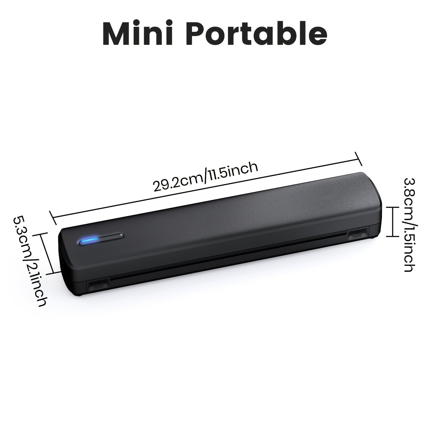 Portable Travel Printer-Wireless Thermal Printer-Tattoo Printer Supports 8.5x11 US Letter And A4 Thermal Paper Tattoo Paper Compatible with Android And IOS Phones And Laptops