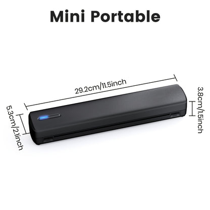 Portable Travel Printer-Wireless Thermal Printer-Tattoo Printer Supports 8.5x11 US Letter And A4 Thermal Paper Tattoo Paper Compatible with Android And IOS Phones And Laptops