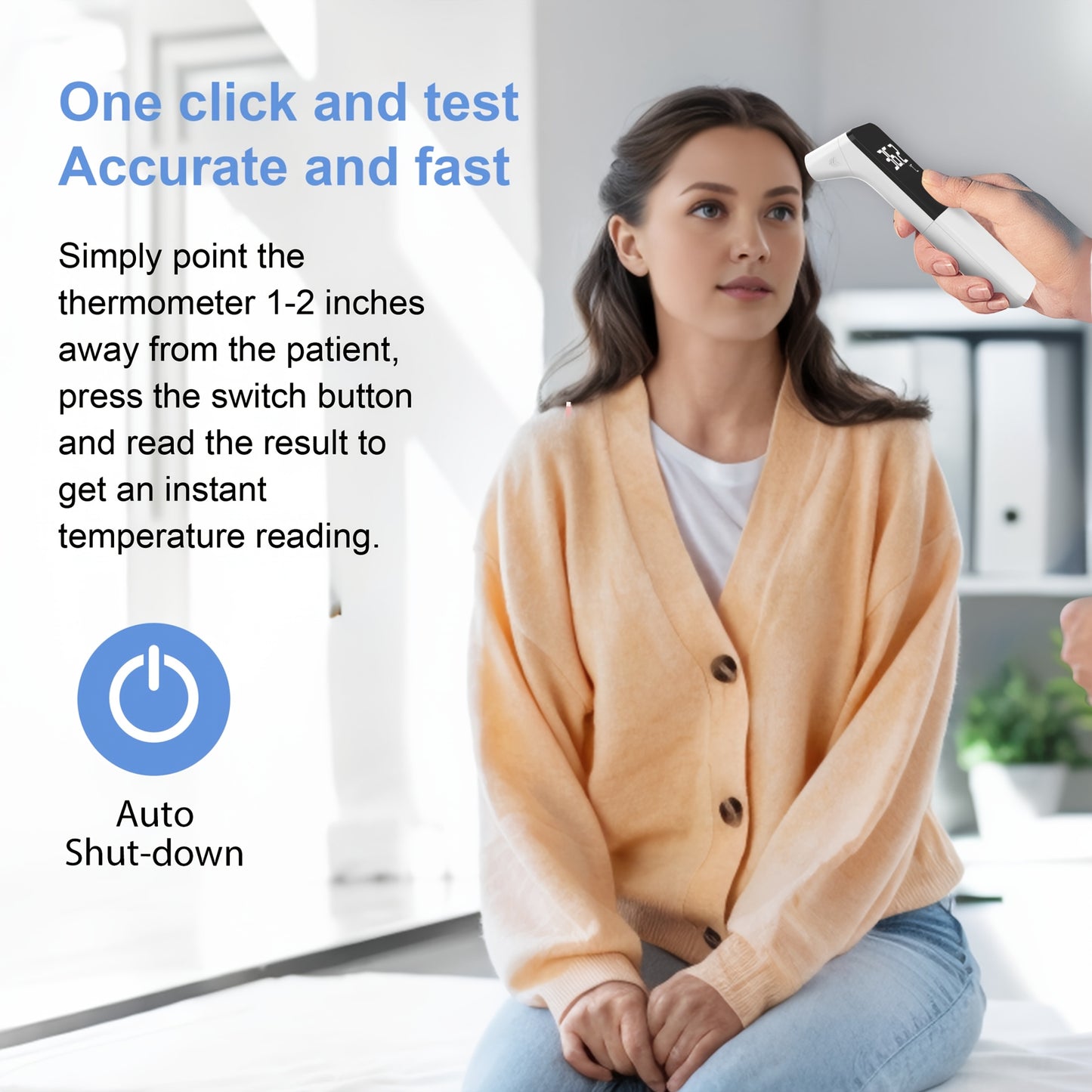 ALPHAMED Medical-Grade Infrared Ear & Forehead Thermometer for Adults - Dual Mode, 1° Fast Reading, Unit Switch, LCD Display, Accurate Temperature Measurement (Batteries Not Included), Home Health Monitoring, Sleek Design, U