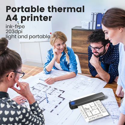 Portable Travel Printer-Wireless Thermal Printer-Tattoo Printer Supports 8.5x11 US Letter And A4 Thermal Paper Tattoo Paper Compatible with Android And IOS Phones And Laptops