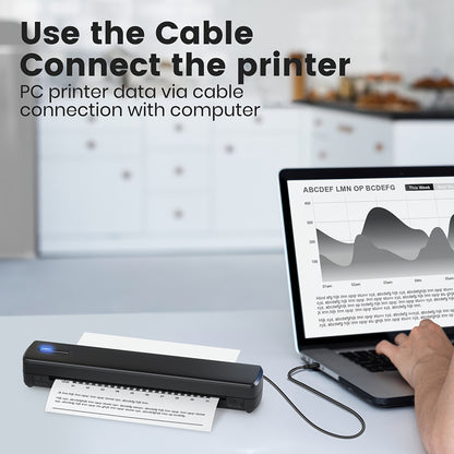 Portable Travel Printer-Wireless Thermal Printer-Tattoo Printer Supports 8.5x11 US Letter And A4 Thermal Paper Tattoo Paper Compatible with Android And IOS Phones And Laptops
