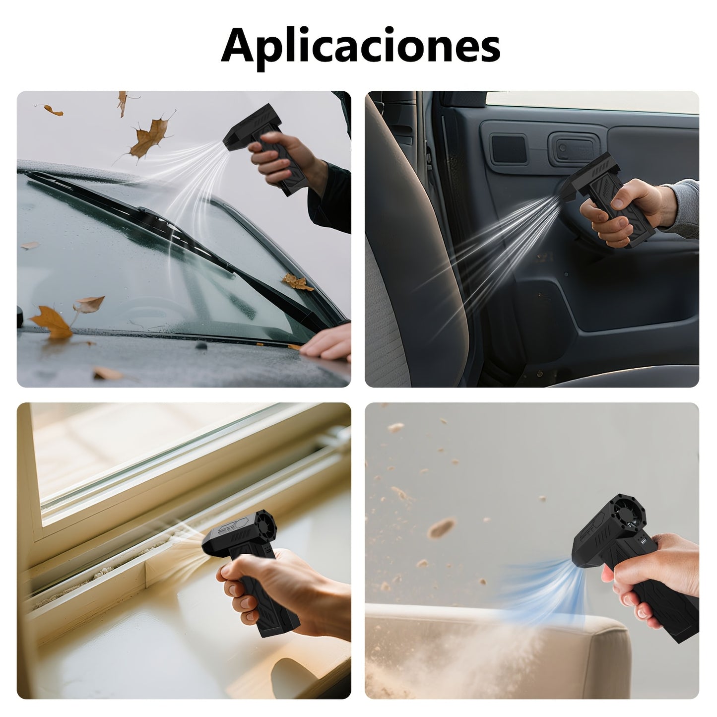 Compressed Air Duster - Turbo Fan 130000 RPM, Rechargeable 4000mAh Battery, 4 Adjustable Speeds, High-Pressure Air Fan For Automotive Cleaning, Cordless Air Blower, Keyboard Cleaning Tools, Perfect For Car Cleaning, Computers
