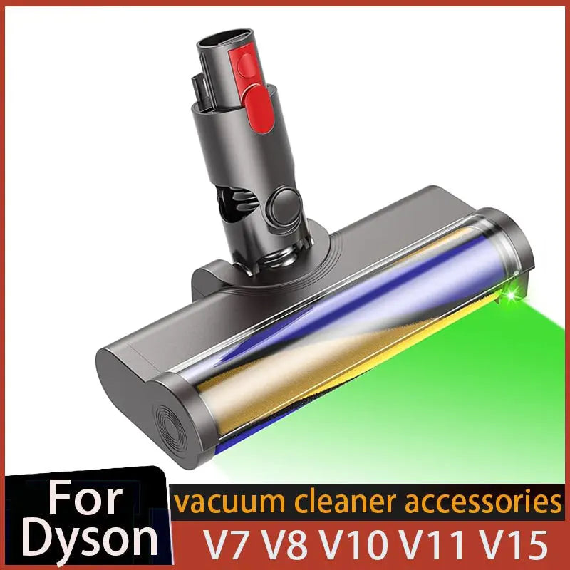 Upgraded Soft Brush Head For Dyson V7 V8 V10 V11 V15 V10 Slim Cordless Vacuum Cleaners with Green LED Light for Home