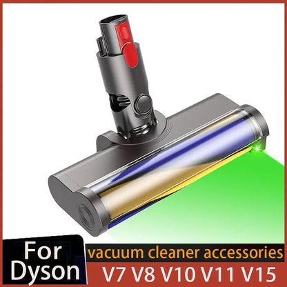 Upgraded Soft Brush Head For Dyson V7 V8 V10 V11 V15 V10 Slim Cordless Vacuum Cleaners with Green LED Light for Home