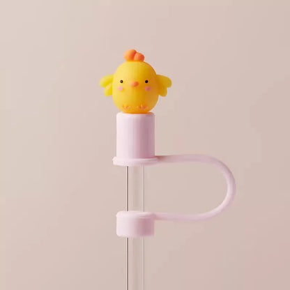 Cute Strawberry Straw Cover Caps For Stanley Cup 40 oz Tumbler Accessories Kawaii Silicone Straw Toppers Cap For 10mm Straws
