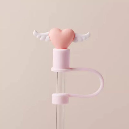 Cute Strawberry Straw Cover Caps For Stanley Cup 40 oz Tumbler Accessories Kawaii Silicone Straw Toppers Cap For 10mm Straws