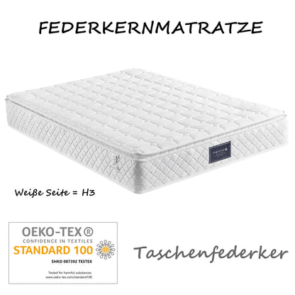 Rosahqnda spring core mattress, mattress, 7-zone spring mattress, height 25 cm, ton bags spring core mattress, H3 hardness