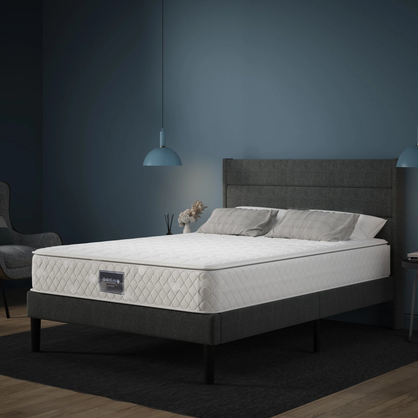 Rosahqnda spring core mattress, mattress, 7-zone spring mattress, height 25 cm, ton bags spring core mattress, H3 hardness