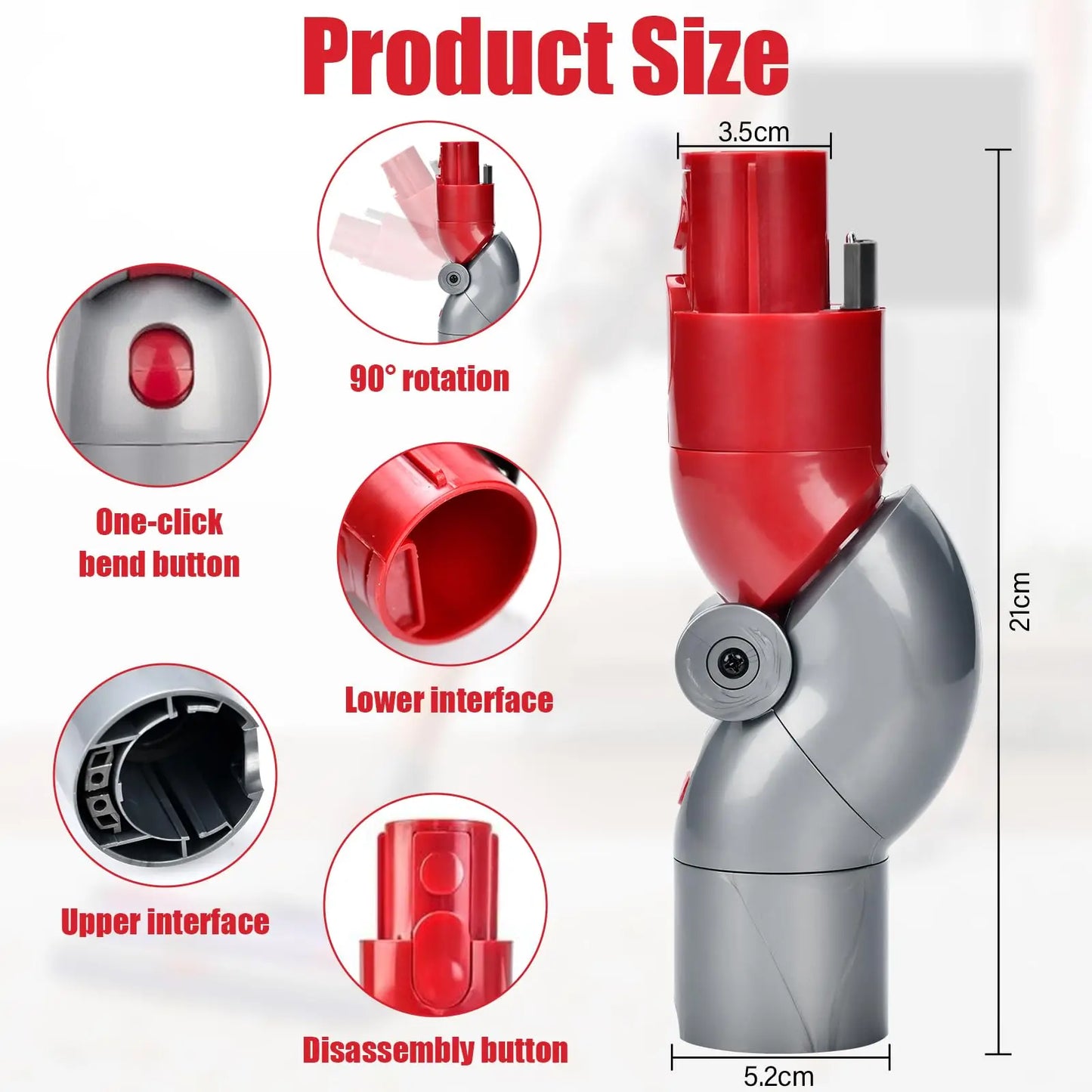 Quick Release Vacuum Cleaner Adapter for Dyson V7 V8 V10 V11 V15 Vacuum Cleaner Part Accessories Low Reach Adaptor Spare Parts