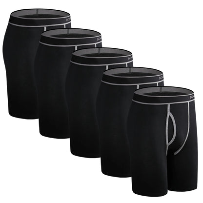 5Pcs Set Long Boxer Men Underwear Male Underpants Panties Sexy Clavin Underware Calzones BoxerShorts Boxer Shorts Homme Trunk