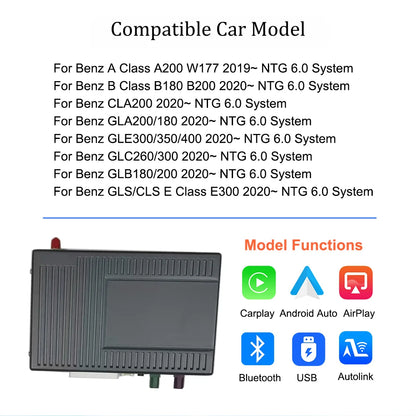 10.25/ 12.3inch Dual Touch Screen Wireless CarPlay for Mercedes Benz A B C E GLA GLB GLC GLE GLS CLA MBUX NTG6.0 BT Head Unit