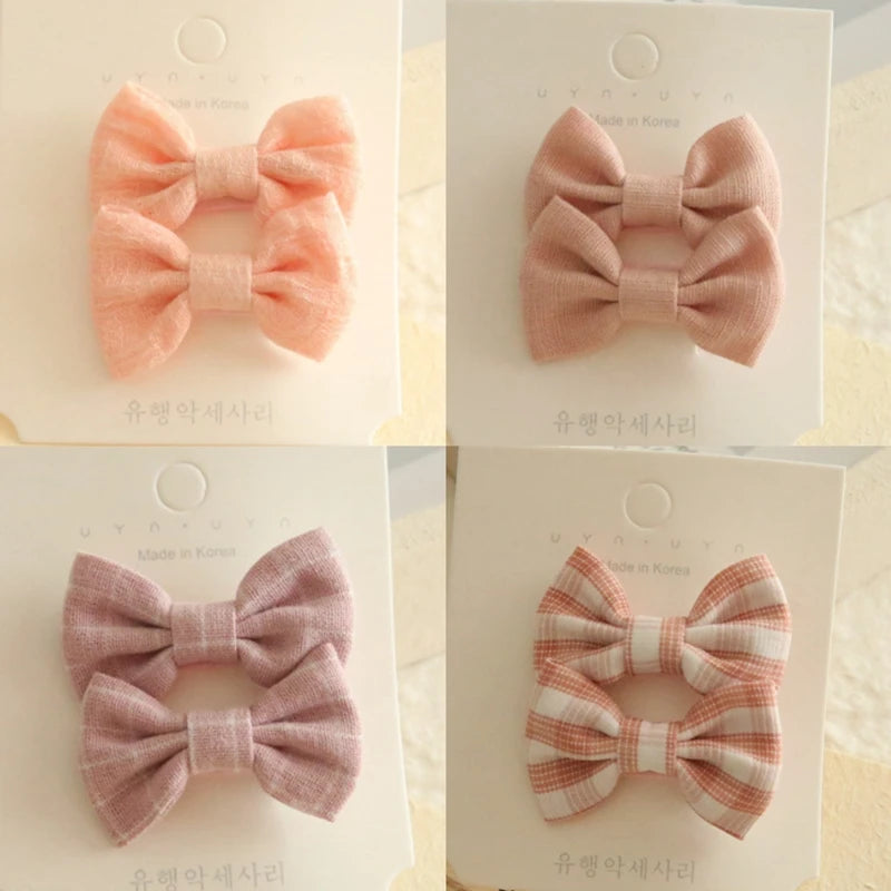 Children's Hair Clips, Handmade Headwear, Baby Hair Accessories, Full coverage fabric hair Clip Bows for Girls