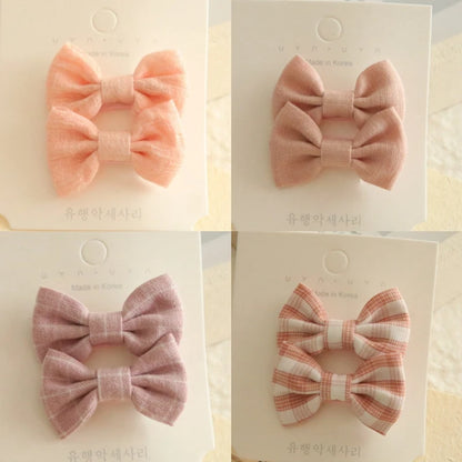 Children's Hair Clips, Handmade Headwear, Baby Hair Accessories, Full coverage fabric hair Clip Bows for Girls