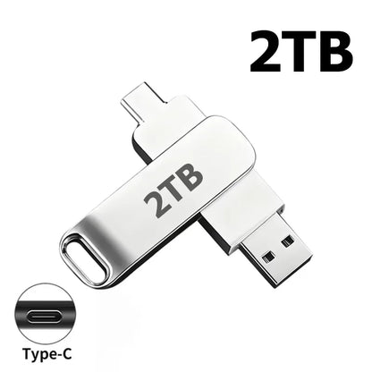 16TB USB 3.3 Flash Drive Metal High-Speed Pen Drive 8TB 4TB Waterproof Type-C USB Pen Drive For Computer Storage Devices