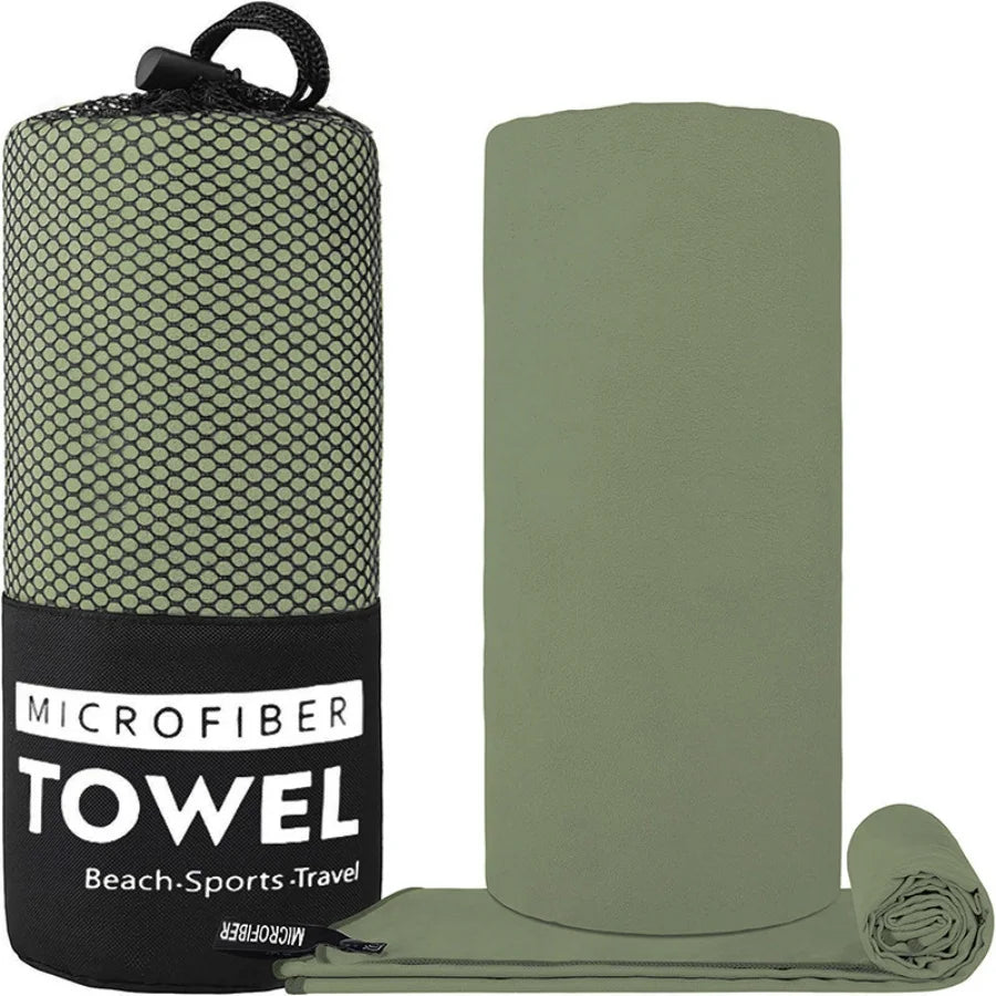Soft Solid Color Microfiber Towels Quick-Drying Fitness Swimming Pool Lightweight Travel Outdoor Sports Towel Sets