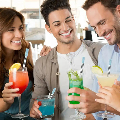 Reusable Straws Metal Collapsible Straws Portable Pocket Drinking Straws With Case And Cleaning Brush For School Travel