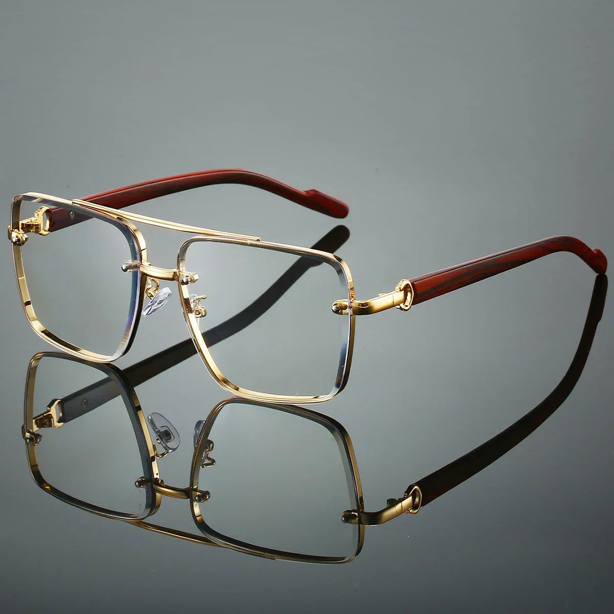 Fashion Retro Square Metal Shades Women's Original Brand Design Driving Sunglasses New Double Bridge Pilot Sun Glasses