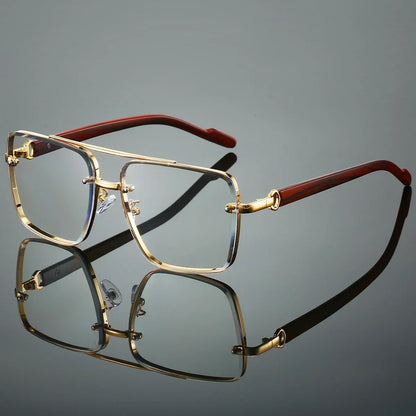 Fashion Retro Square Metal Shades Women's Original Brand Design Driving Sunglasses New Double Bridge Pilot Sun Glasses
