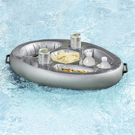 Summer Party Bucket Cup Holder Iatable Pool Float Beer Drink Cooler Table Bar Tray Portable Beach Swimming Ring Accessories