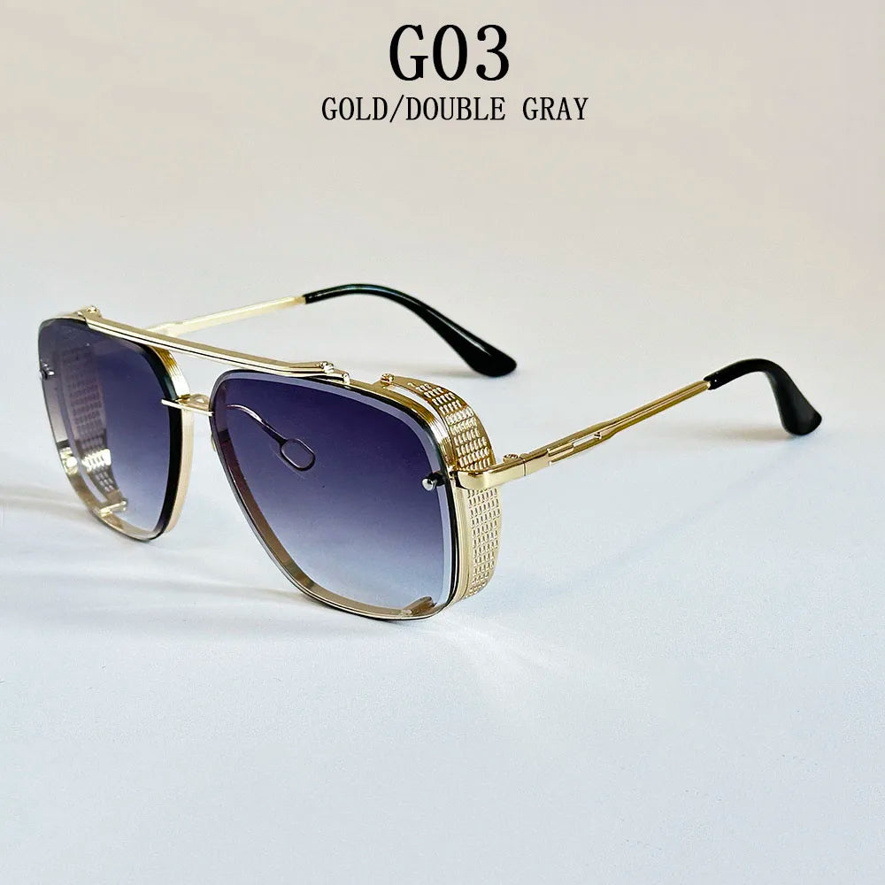2025 Steampunk Sunglass Men Vintage Square Sunglasses Women Trendy Retro Punk Fashion Glasses Gafas De Sol Hombre Luxe Zonnebril