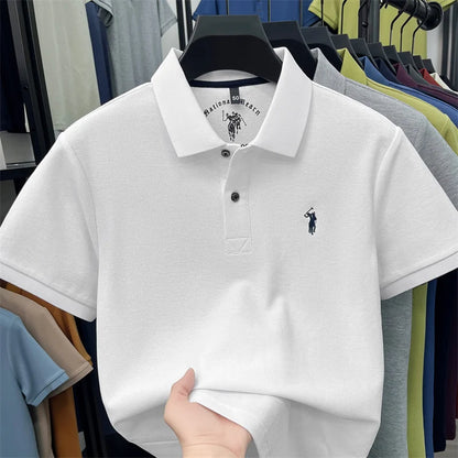 High end 100%cotton short sleeve polo shirt men's fashion luxury brand Paul embroidery top summer breathable casual golf T-shirt