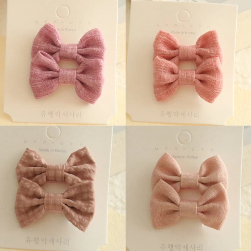 Children's Hair Clips, Handmade Headwear, Baby Hair Accessories, Full coverage fabric hair Clip Bows for Girls