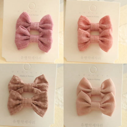 Children's Hair Clips, Handmade Headwear, Baby Hair Accessories, Full coverage fabric hair Clip Bows for Girls