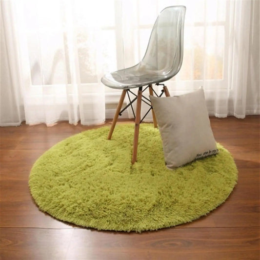 vikama Grass Green Round Rug for Bedroom Home Decor Fluffy Shag Circle Area Rugs Kids Room Classroom Nursery Living Room Decor