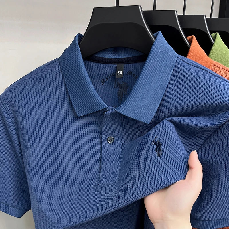 High end 100%cotton short sleeve polo shirt men's fashion luxury brand Paul embroidery top summer breathable casual golf T-shirt