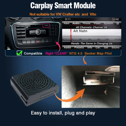 AUTOTOP Wireless CarPlay Android Auto for Mercedes Benz A B C E CLA GLA GLK ML Sprinter NTG4.5 Becker Module Navigation