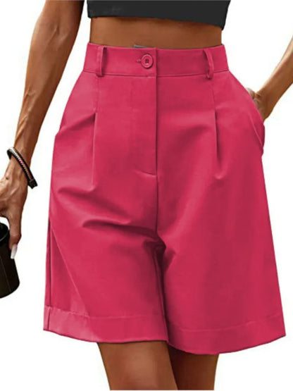 Summer Thin High-waisted Loose Slimming Straight Casual Breathable Wide-leg Five-point Pants Women's Street Trend Shorts