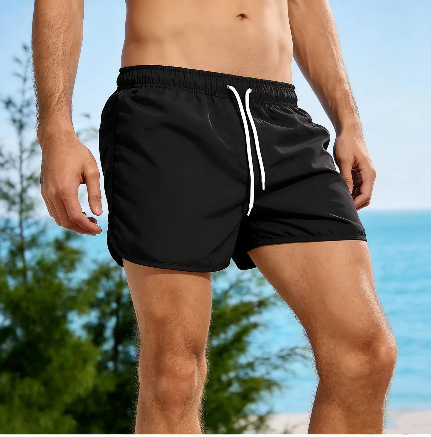 Men's Swim Shorts Swim Trunks Quick Dry Board Shorts Bathing Suit Breathable Drawstring With Pockets for Surfing Beach Summer