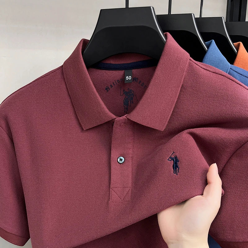 High end 100%cotton short sleeve polo shirt men's fashion luxury brand Paul embroidery top summer breathable casual golf T-shirt