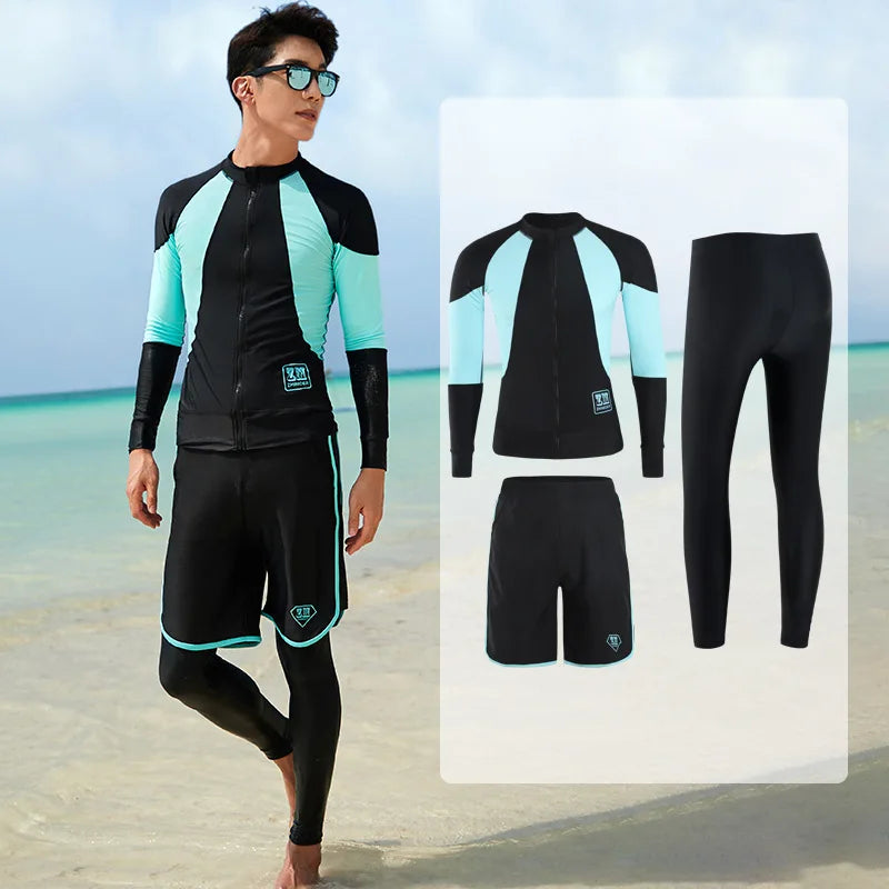 Womens Rash Guard Swimsuit Set Long Sleeve UV Protection Surfing Suit Bathing Swimming Tight T-Shirt Rashguard Gym Clothes