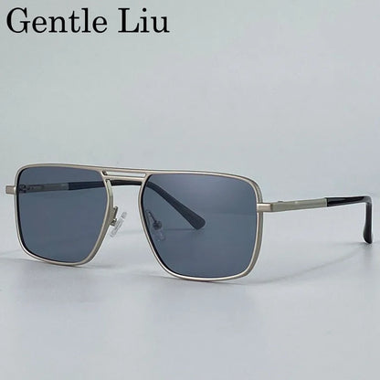 Oversized Square Punk Sunglasses Men 2026 Luxury Brand Retro Double Beam Sun Glasses For Male Steampunk Driving Eyewear UV400