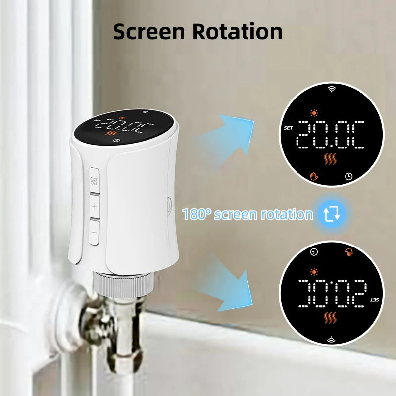 1-5PCS Tuya WiFi/Zigbee Thermostatic Radiator Valve Smart TRV Thermostat Temperature Controller Works With Alexa & Google Home