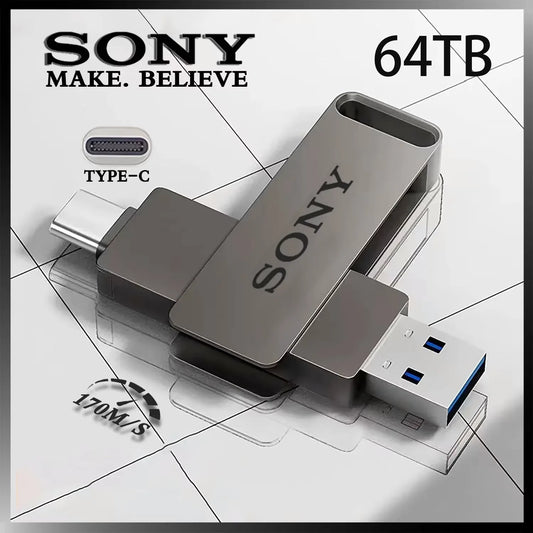 Sony USB 3.0 TYPE C USB Flash Drive OTG Pen Drive 1TB 2TB128GB 4TB 8TB 16TB 32TB 64TB USB Stick 2 in 1 High Speed Pendrive