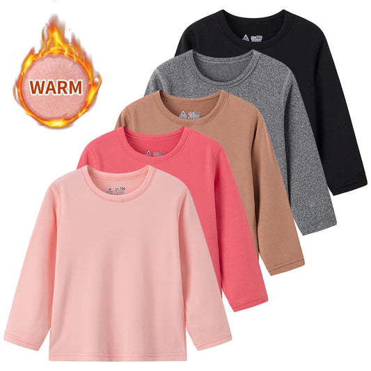 1/3/5 Pack Children's Solid Color Long Sleeve T-shirt Boys' Casual Joker bottoming shirt Girls' Comfortable Brothers and Sisters