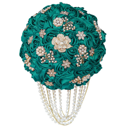 Kyunovia Customized Best Quality Ivory Brooch Bouquet Wedding Bouquet de mariage Wedding Bouquets Pearl Flowers buque de noiva